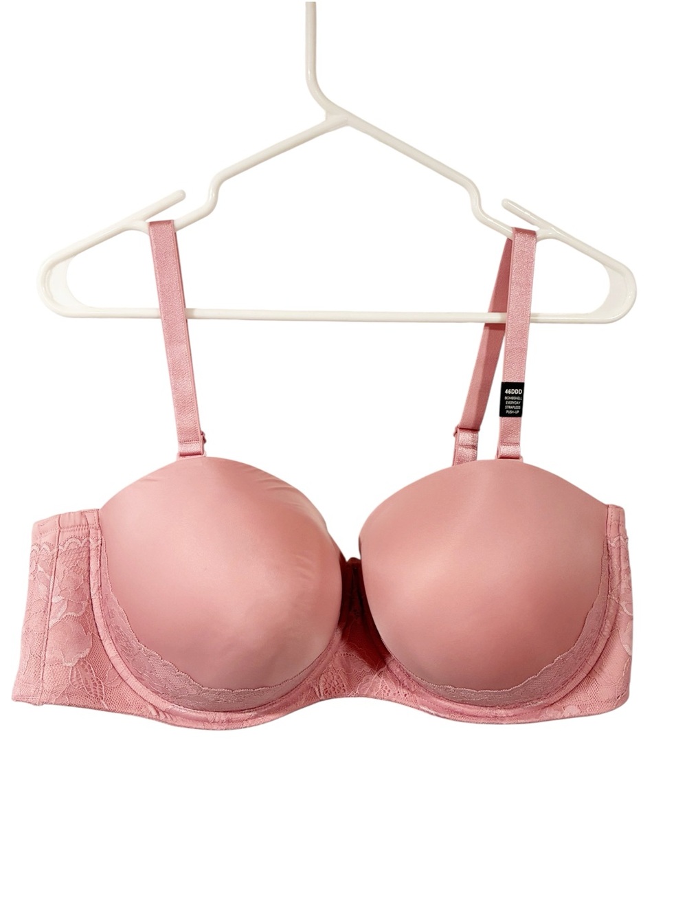 Torrid Plus Size Strapless Push-Up Smooth Bra Pink Size 46DDD NEW